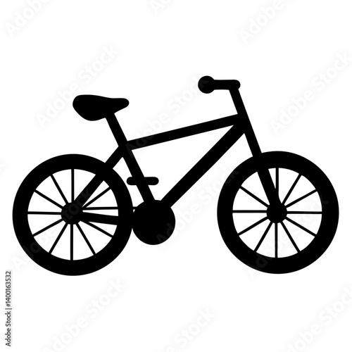 Simple Black and White Bicycle Icon, a classic twowheeled transportation method
