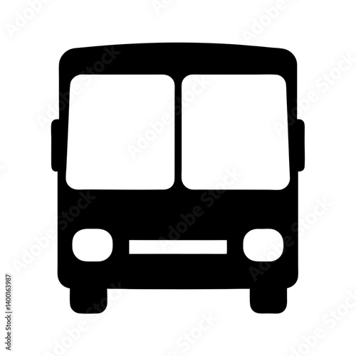 Black silhouette bus illustration suitable for transportation or school bus symbol
