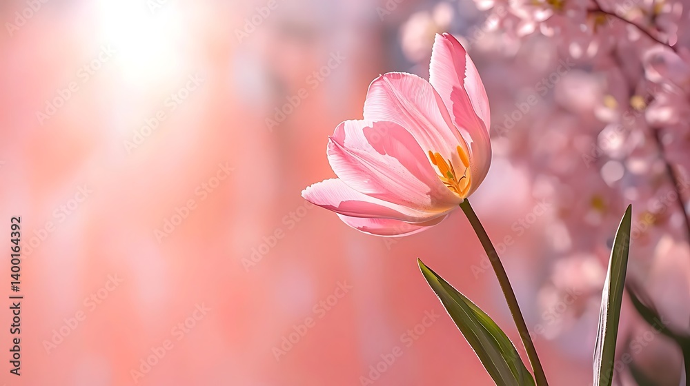 Pink Tulip Blossoms Spring Pink Tulip Blossoms Spring