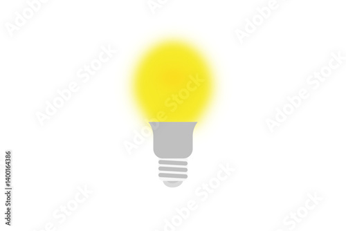 Glowing light bulb icon on a white background. Symbol of creativity, inspiration, and innovation. Ideal for ideas, electricity, and technology concepts. light bulb isolated on white