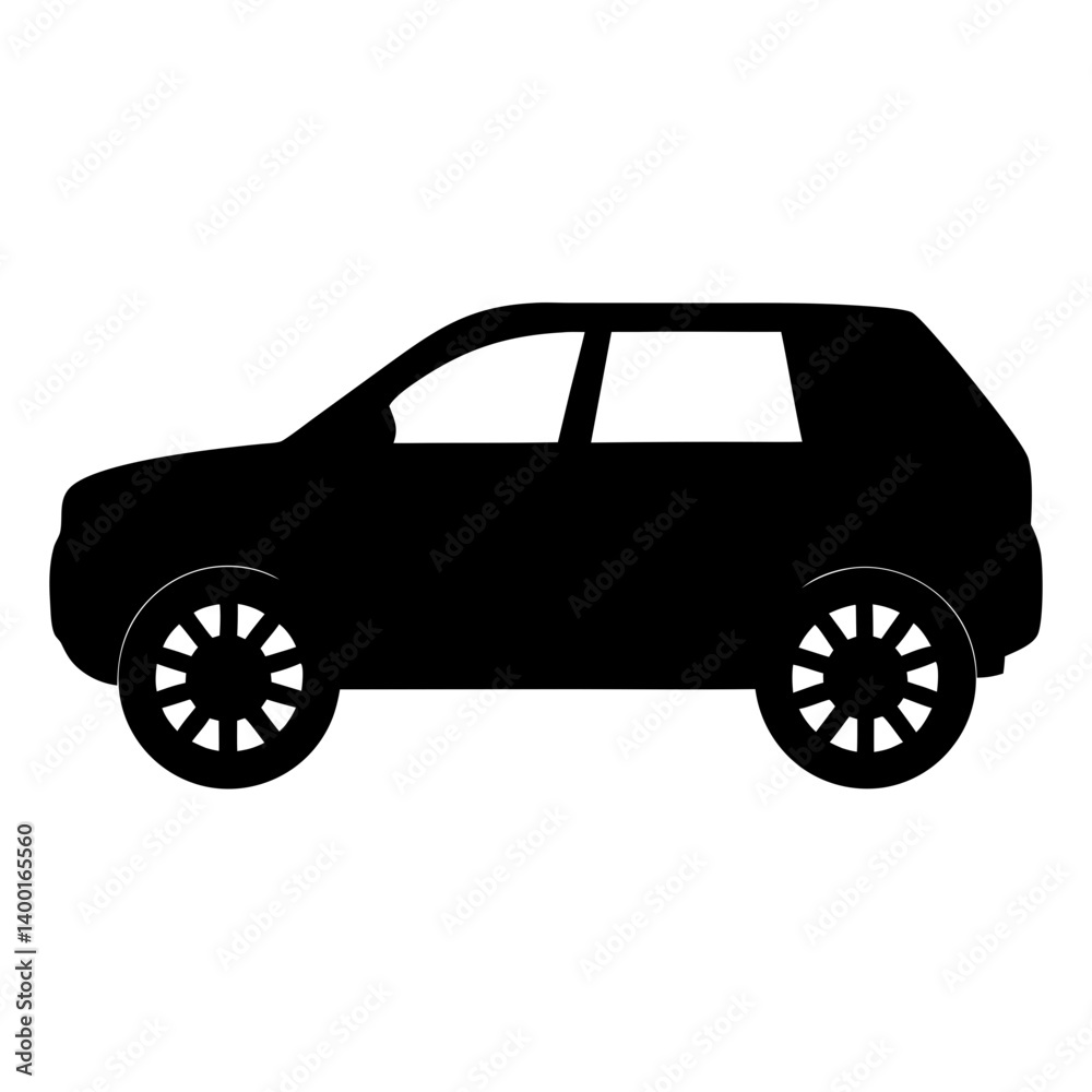 Silhouette of a compact SUV providing a clean and modern vehicle illustration Silhouette of a compact SUV providing a clean and modern vehicle illustration