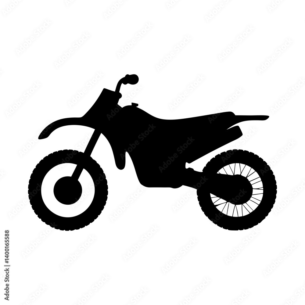 Fototapeta premium Dramatic Black and White Silhouette of a Powerful Dirt Bike Motorcycle