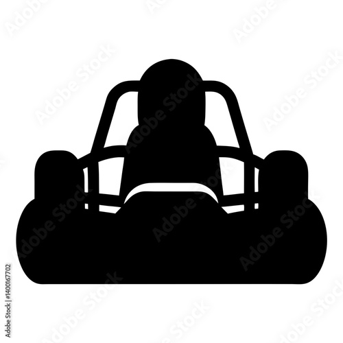 Minimalistic GoKart Illustration Depicting Speed, Racing, and Motorsports Ambitions, Modern Design