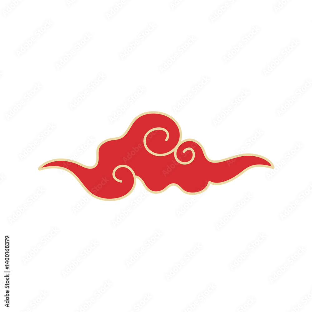Obraz premium Japanese clouds. Vector traditional Asian curly wavy ornament. Chinese ornaments decoration.