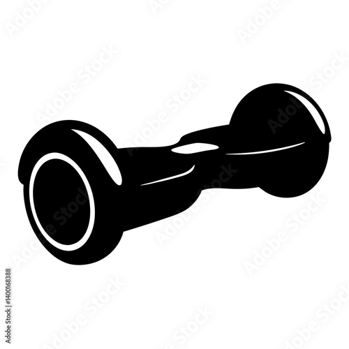 Black and white hoverboard self balancing scooter vector illustration graphic design