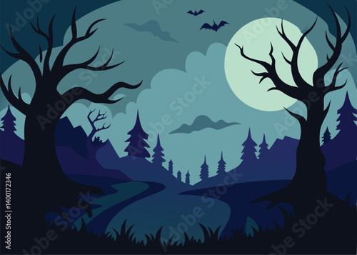 spring or summer landscape with field green hills