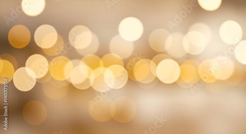 Soft cream abstract background with golden fairy lights and warm bokeh – cozy festival ambiance with light leaks