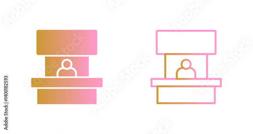Podcast Recording Booth Icon Design