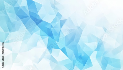 Abstract geometric background with light blue and white triangles.  A soft, blended, and translucent design that suggests a futuristic or technology-oriented theme