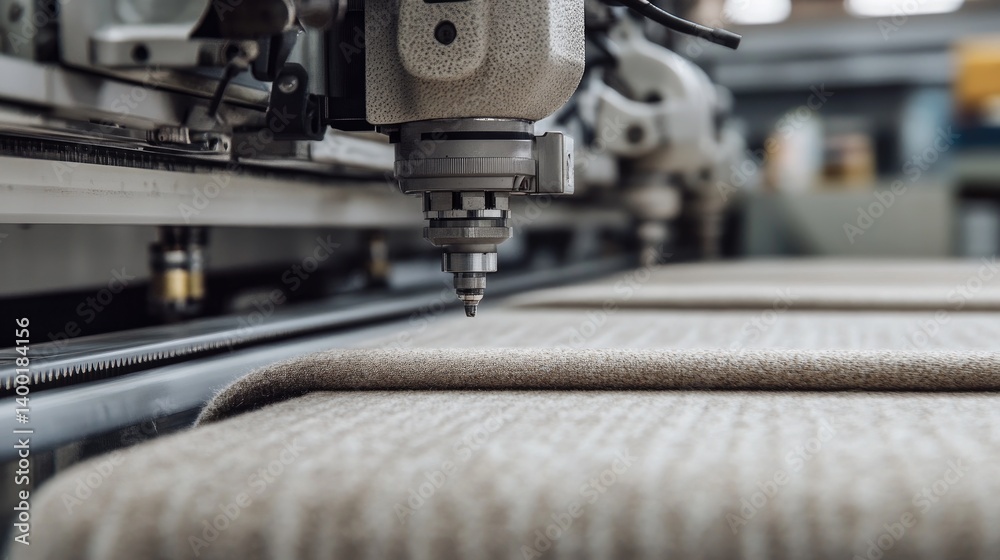 Laser cutting machine shaping synthetic textiles with precision Laser cutting machine shaping synthetic textiles with precision