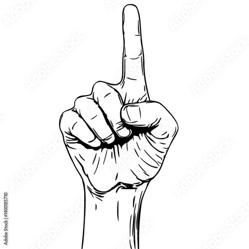Victory Gesture in Lineart