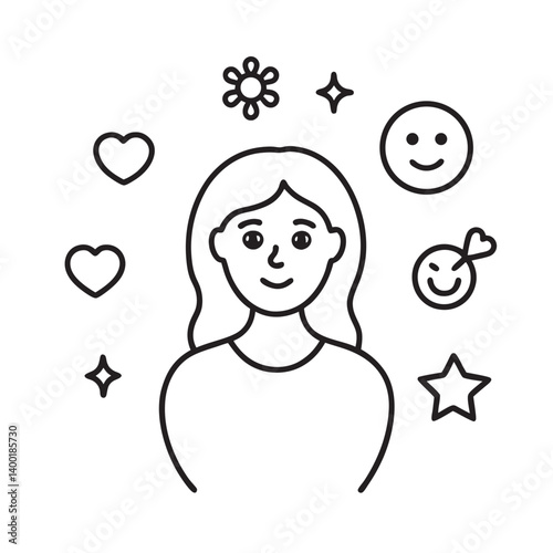 Young woman with positive self thoughts