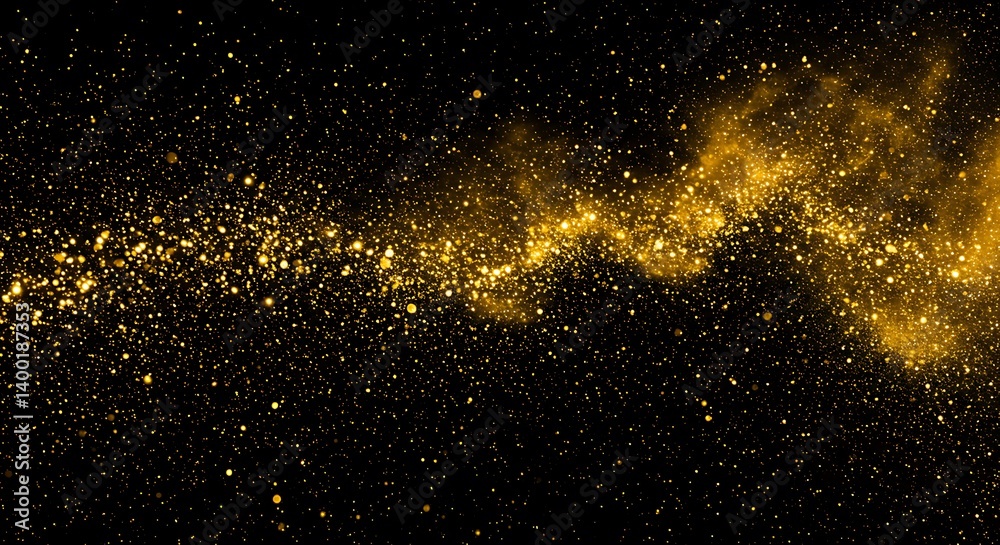 Obraz premium Golden Stardust River AI Generated