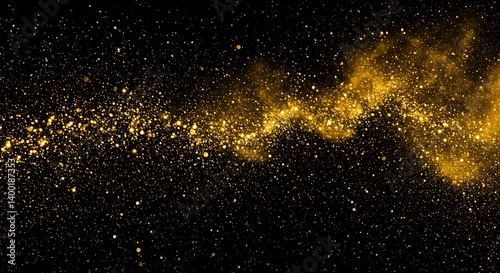 Wallpaper Mural Golden Stardust River AI Generated Torontodigital.ca