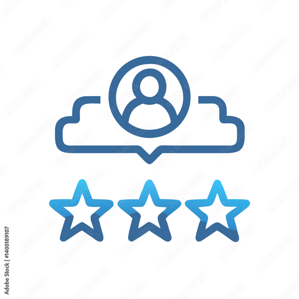Customer Rating with Stars Icon Representing Feedback and Satisfaction Customer Rating with Stars Icon Representing Feedback and Satisfaction