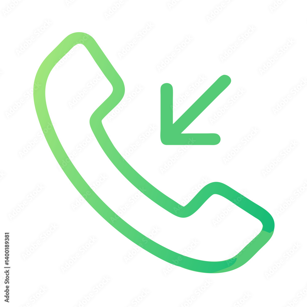 Incoming Phone Call Icon Representing Communication and Call Notification Incoming Phone Call Icon Representing Communication and Call Notification