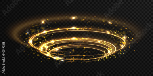 Golden light swirl sparkles in circular vector format.
Light ring curves dynamically with shimmer and glare.
Bright glowing circle forms abstract radiant orbit.
Speed effect line spins