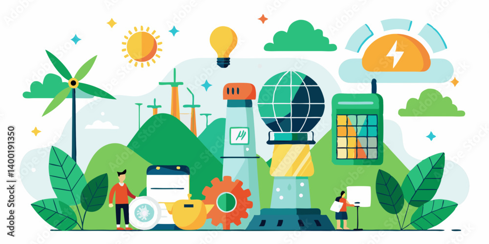 Vector illustration shows a house and trees, depicting houses in a forest landscape Vector illustration shows a house and trees, depicting houses in a forest landscape