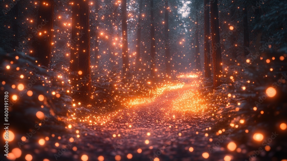 Enchanted Forest Path: A Magical Journey Through Glowing Lights Enchanted Forest Path: A Magical Journey Through Glowing Lights