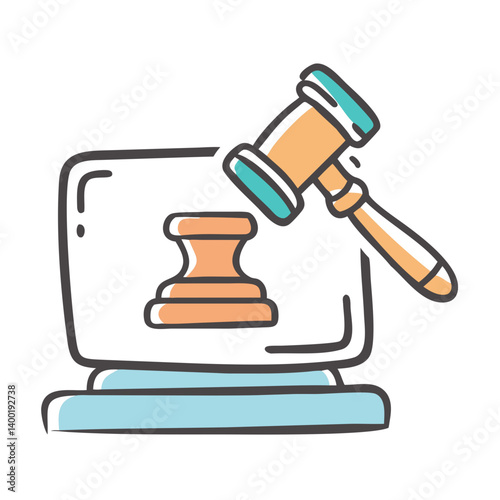 online auction icon, online auction vector illustration-simple illustration of online auction, perfect for online auction logos and icons