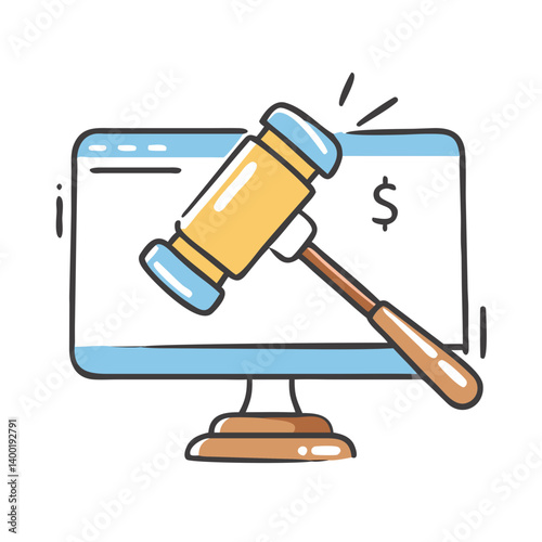 online auction icon, online auction vector illustration-simple illustration of online auction, perfect for online auction logos and icons