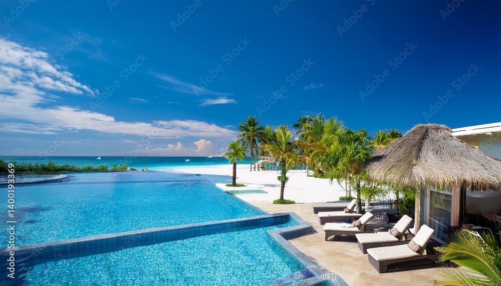 Fototapeta premium tropical resort pool