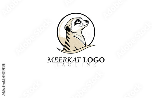 Rounded Meerkat Logo Vector – Soft Edge Animal Mascot for Family Brand, Nature-Themed Packaging, Ethical Toy Line or Eco App Icon.