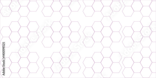 Abstract emboss white Hexagonal Background. Luxury pink Pattern. Hexagonal grid tile and mosaic structure mess cell. white and pink hexagon honeycomb geometric copy.
