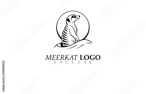 Funny Meerkat Logo Vector – Humorous Animal Mascot for Creative Brand Identity, Comic Book Design, Pet Toy Line, or Cartoon Wildlife Campaign.
