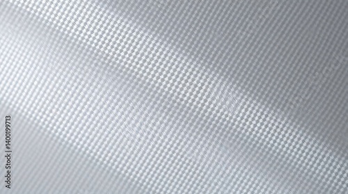 White Carbon Fiber Texture Background with Reflective Woven Pattern