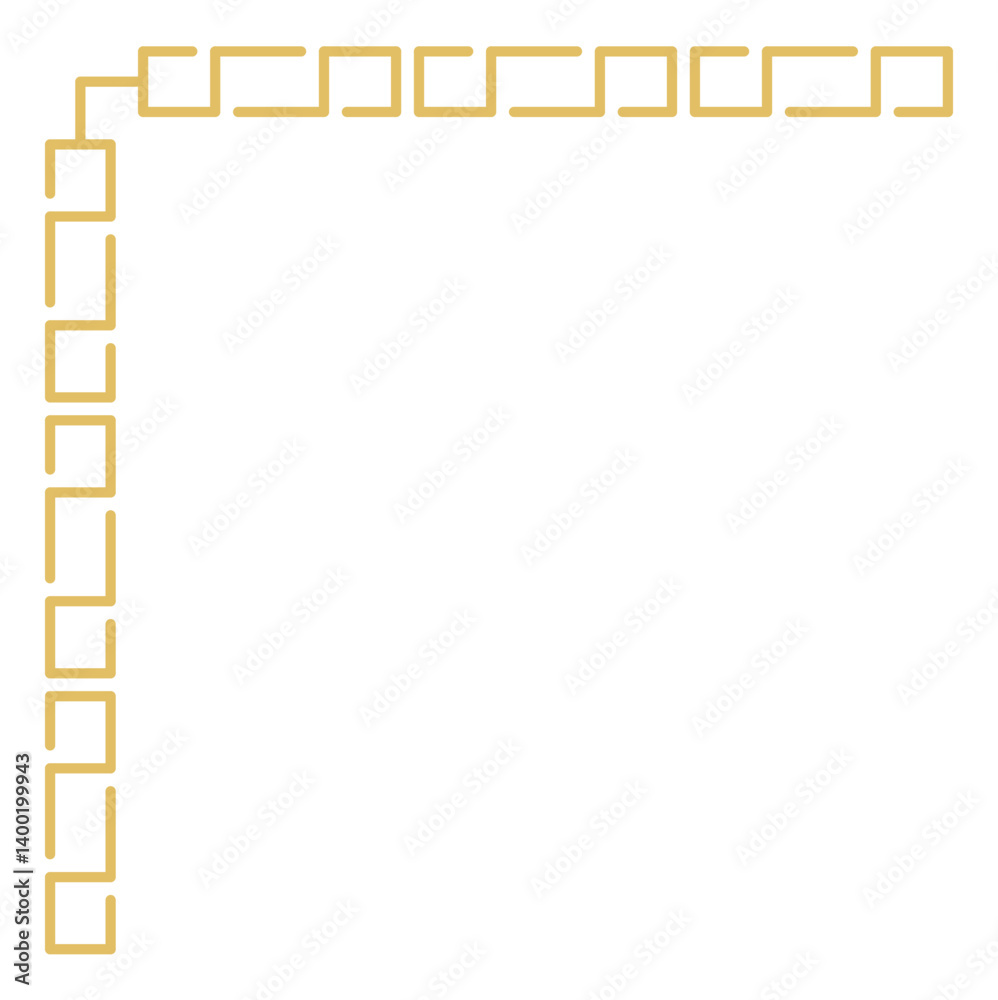 Gold chinese corner border ornaments. Asian new year decorative traditional borders. Vector illustration Gold chinese corner border ornaments. Asian new year decorative traditional borders. Vector illustration