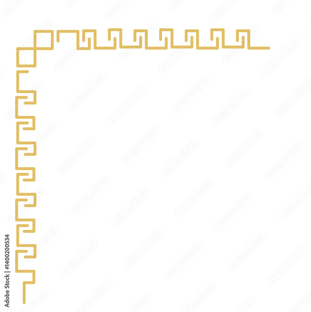 Gold chinese corner border ornaments. Asian new year decorative traditional borders. Vector illustration Gold chinese corner border ornaments. Asian new year decorative traditional borders. Vector illustration
