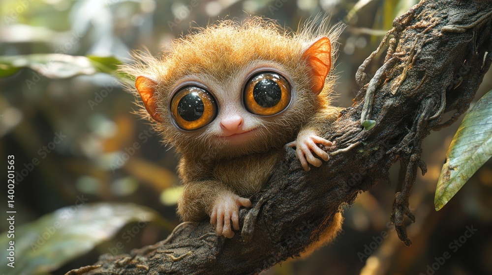 Fototapeta premium Adorable Tarsier: A Digital Masterpiece