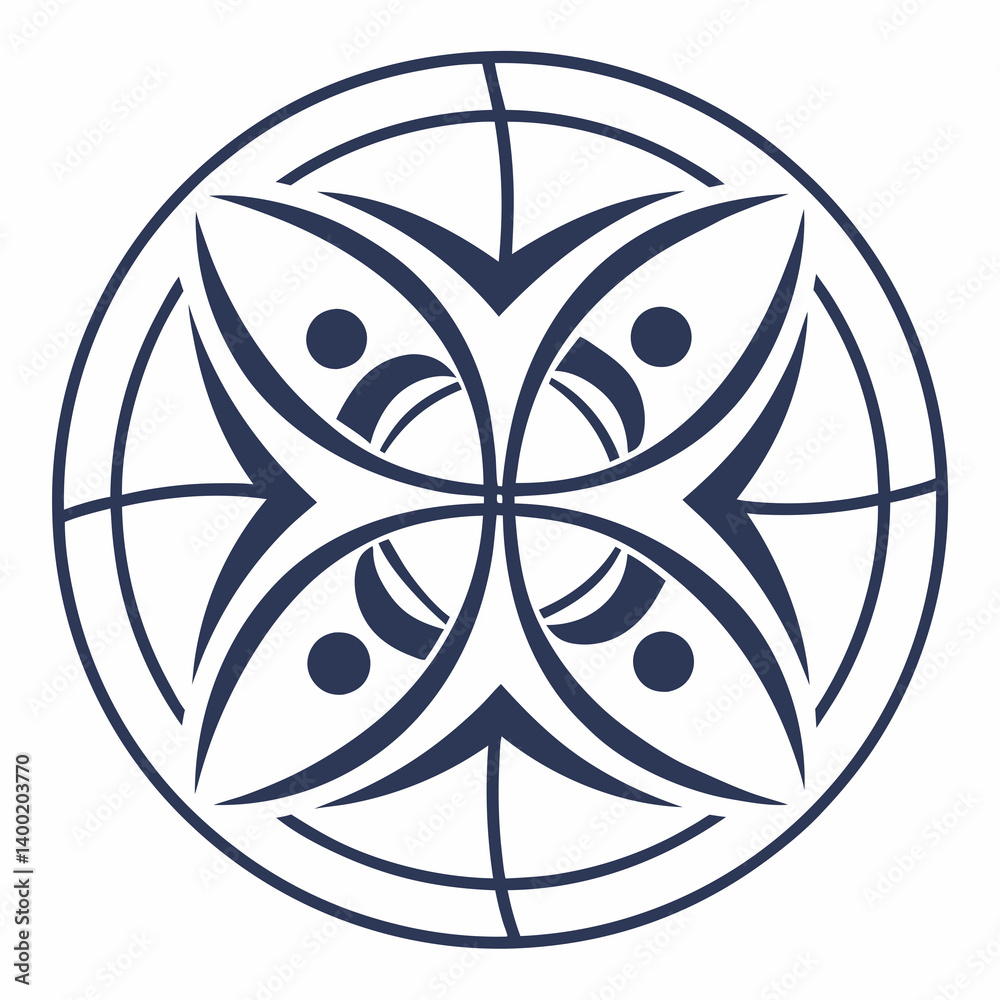 Circular Abstract Symmetrical Stylized Figures Graphic Dots Vector Emblem Logo Decorative Symbol Art Circular Abstract Symmetrical Stylized Figures Graphic Dots Vector Emblem Logo Decorative Symbol Art