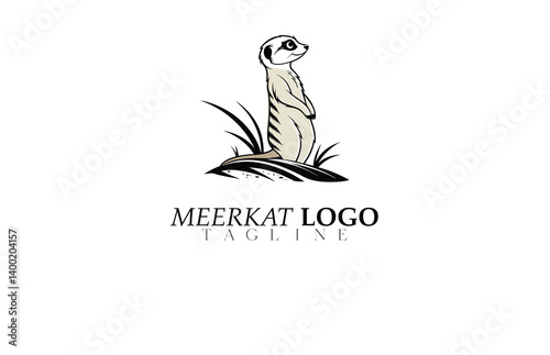Minimal Meerkat Logo Vector for Branding – Clean Wildlife Symbol for Safari Business, Tech Logo, Ethical Product, Zoo Illustration or Youth Media Channel.