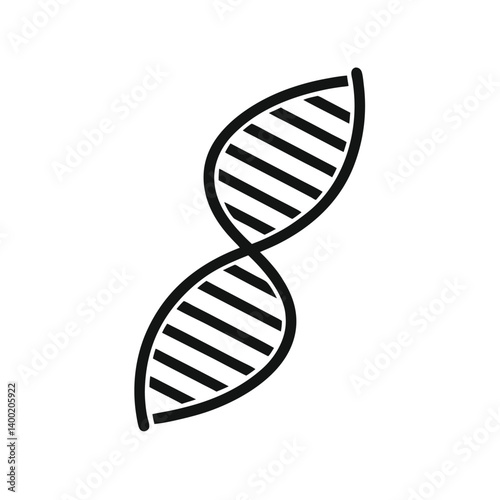 DNA vector silhouette isolated in white background, DNA spiral, d n a helix