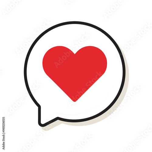 Heart in Speech Bubble, Speech bubble messages with red heart