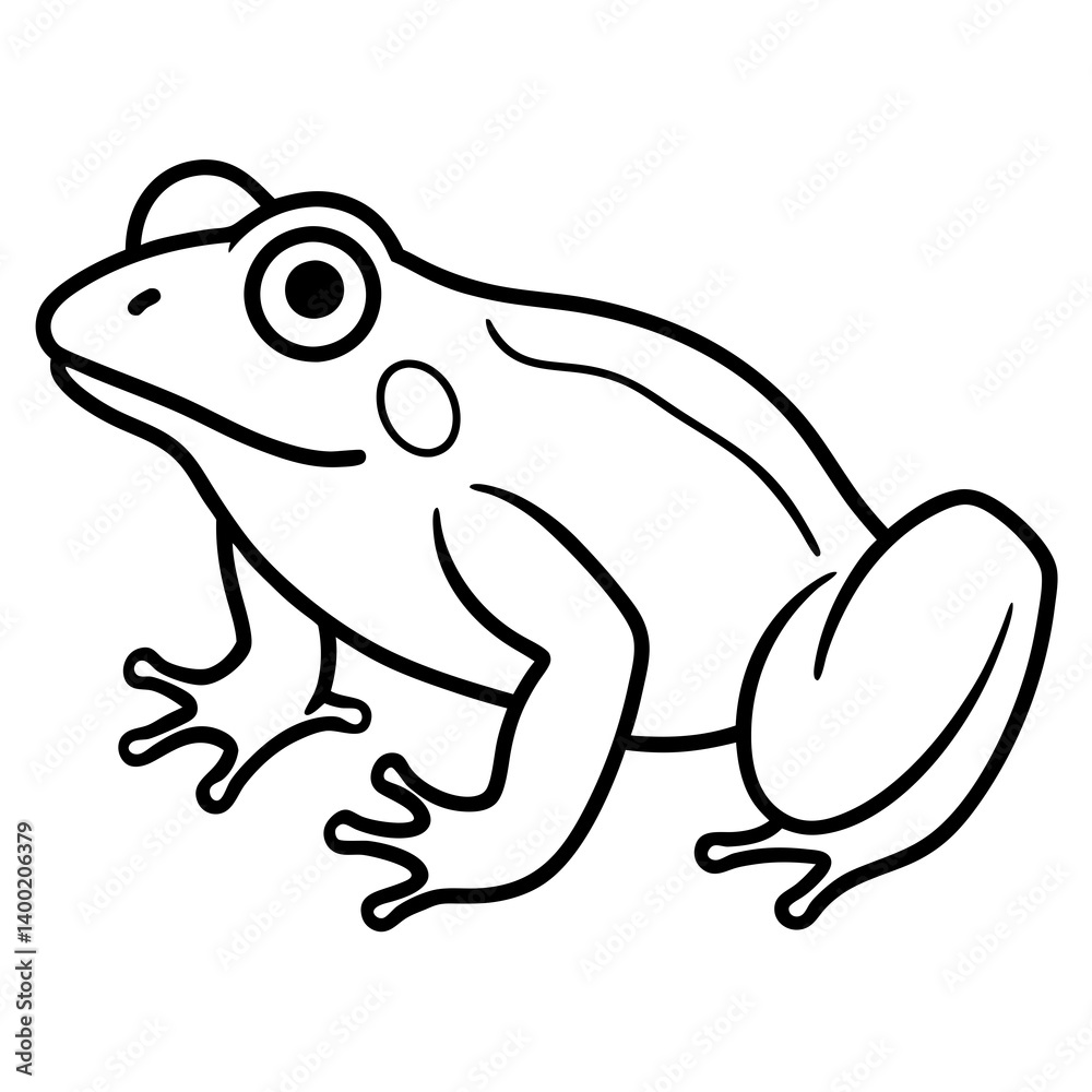 Clean Line Art Frog Drawing Clean Line Art Frog Drawing