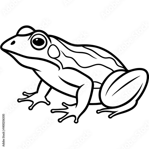 Clean Line Art Frog Drawing