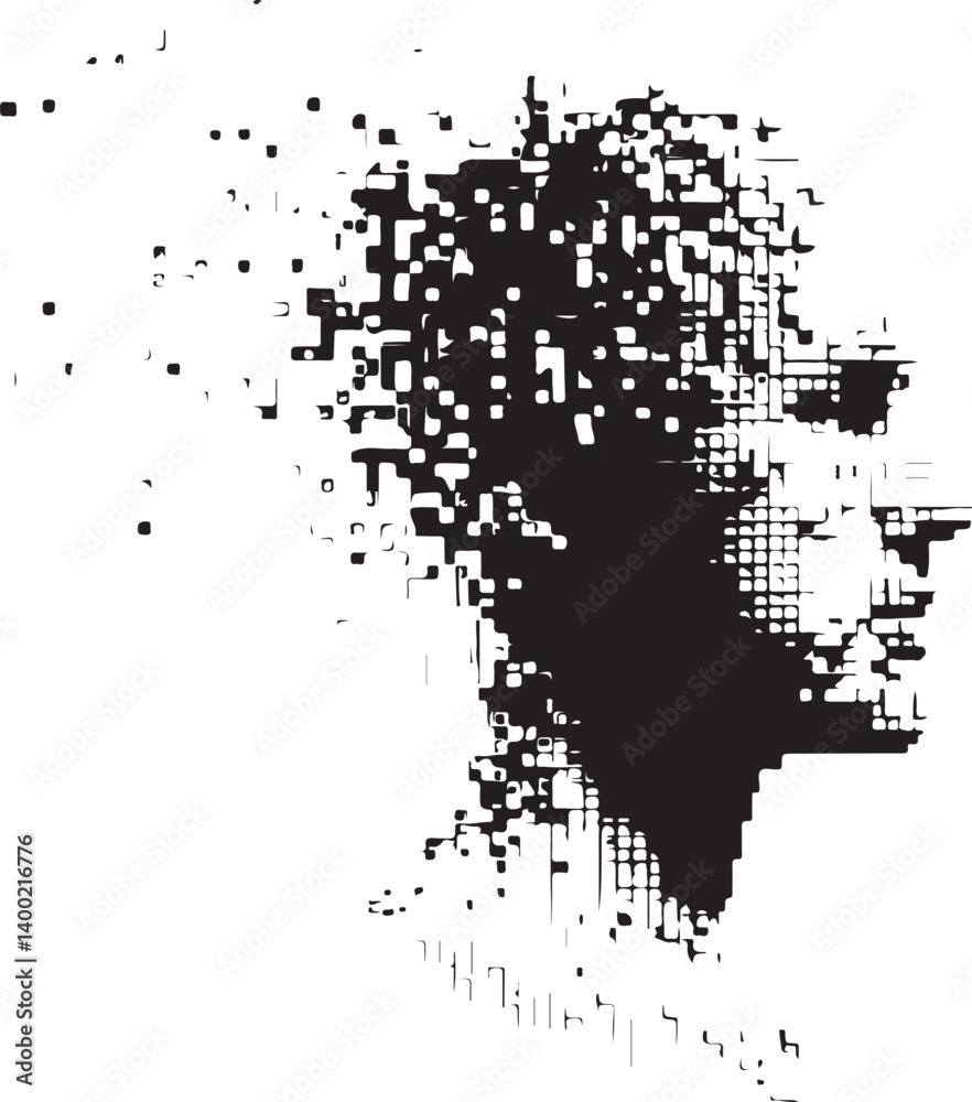 Obraz premium Pixel Art Head Vector