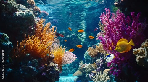 Wallpaper Mural A colorful coral reef teeming with exotic fish and marine plants digital Torontodigital.ca
