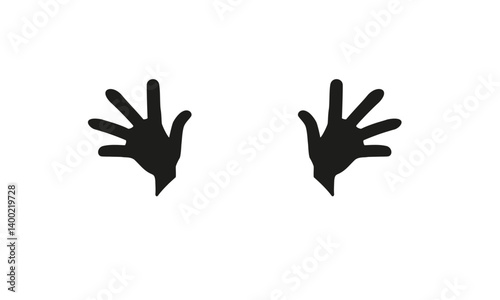 Hands set on doodle style. Sketch of human hands, drawn hands on white background, vector illustration.