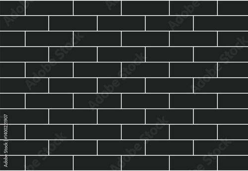 Pattern of black and white bricks arranged in a traditional horizontal layout