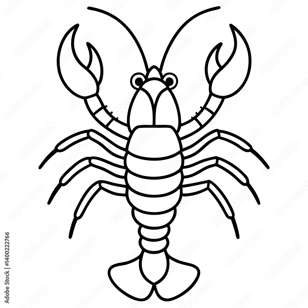 Obraz premium Clean Lobster Line Drawing Vector
