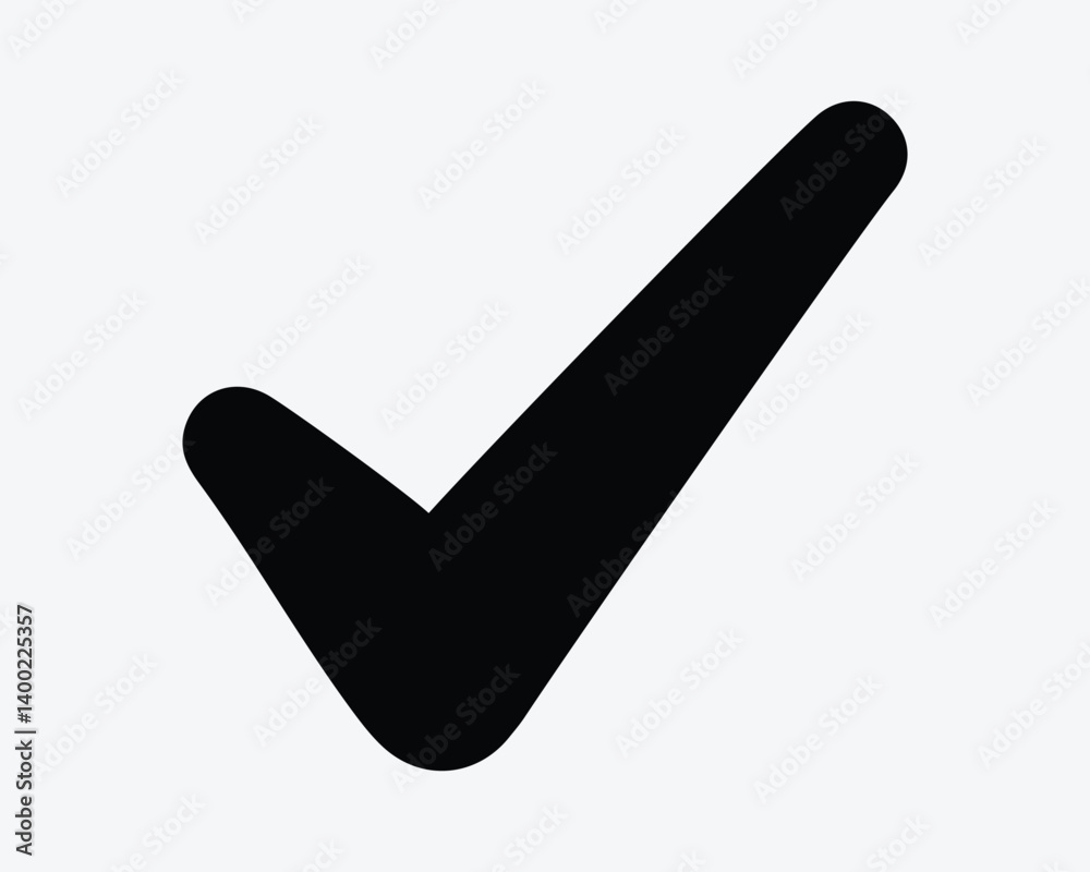 Checkmark Icon Check Mark Choice Tick Correct Right Vote Survery Positive Choose Agree Right Correct Black Vector Shape Sign Symbol Approva Verify Verification