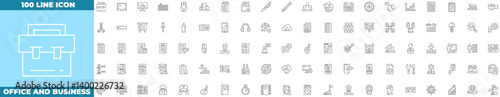 Office And Business Line Editable Icons set. Vector illustration in modern thin line style of office and business icons: Employe, conference, project, etc