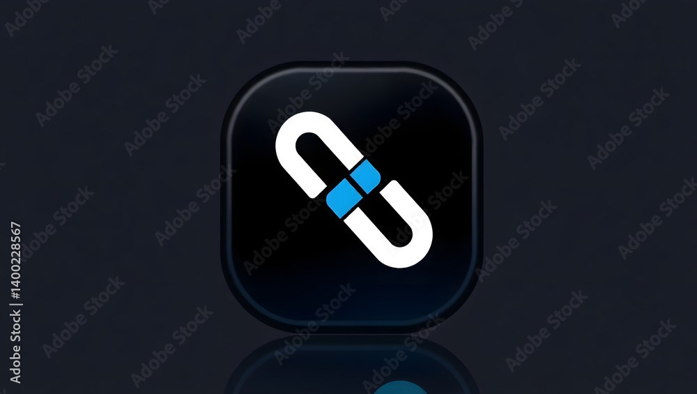 Sleek Modern Chain Link Icon Connecting, Networking, and Linking Symbol Sleek Modern Chain Link Icon Connecting, Networking, and Linking Symbol