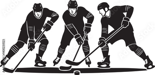 Photography American Ice Hockey Team Silhouette Emblem | Winged Sports Crest Design