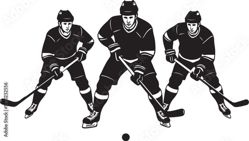 Photography "American Ice Hockey Team Silhouette Emblem | Winged Sports Crest Design"
