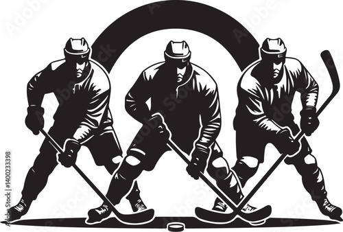 Photography "American Ice Hockey Team Silhouette Emblem | Winged Sports Crest Design"